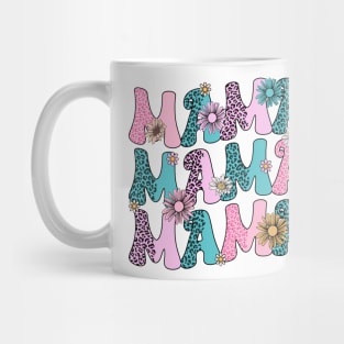 Groovy Mama Retro Flowers Women Mother's Day Wildflower Mom Mug